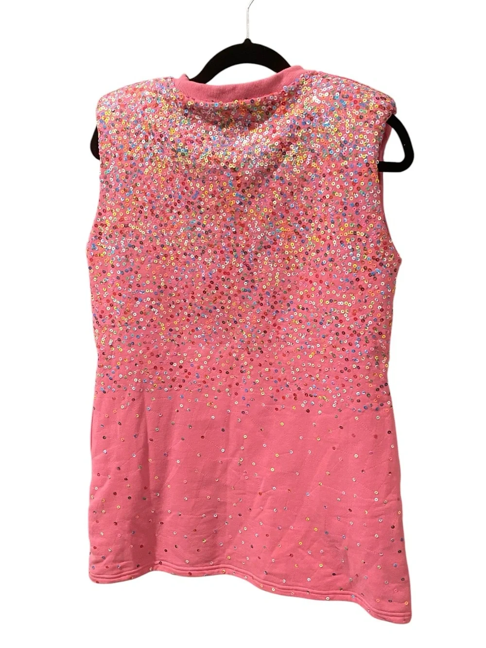 Queen of Sparkles Pink Sleeveless Mini Dress With Shoulder Pads Size XL